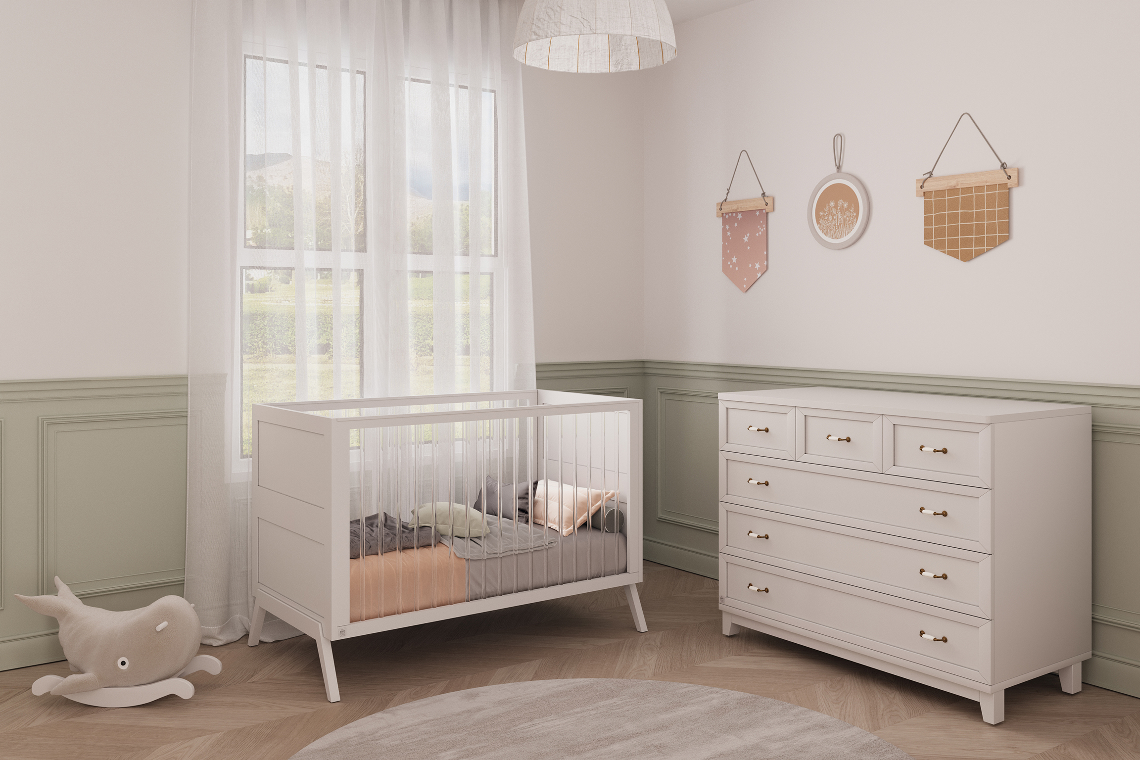 חדר תינוקות אסנטה לבן | עיצוב אחיד, פתרון מושלם לשנים הראשונות