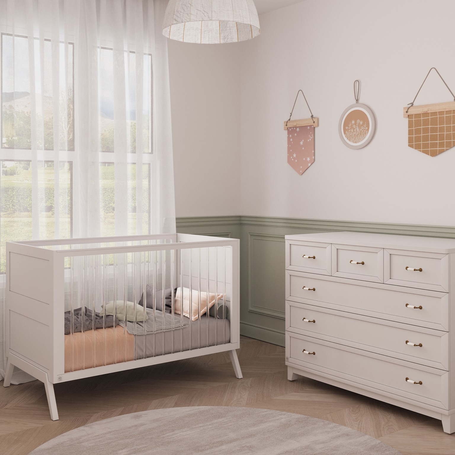 חדר תינוקות אסנטה לבן | עיצוב אחיד, פתרון מושלם לשנים הראשונות