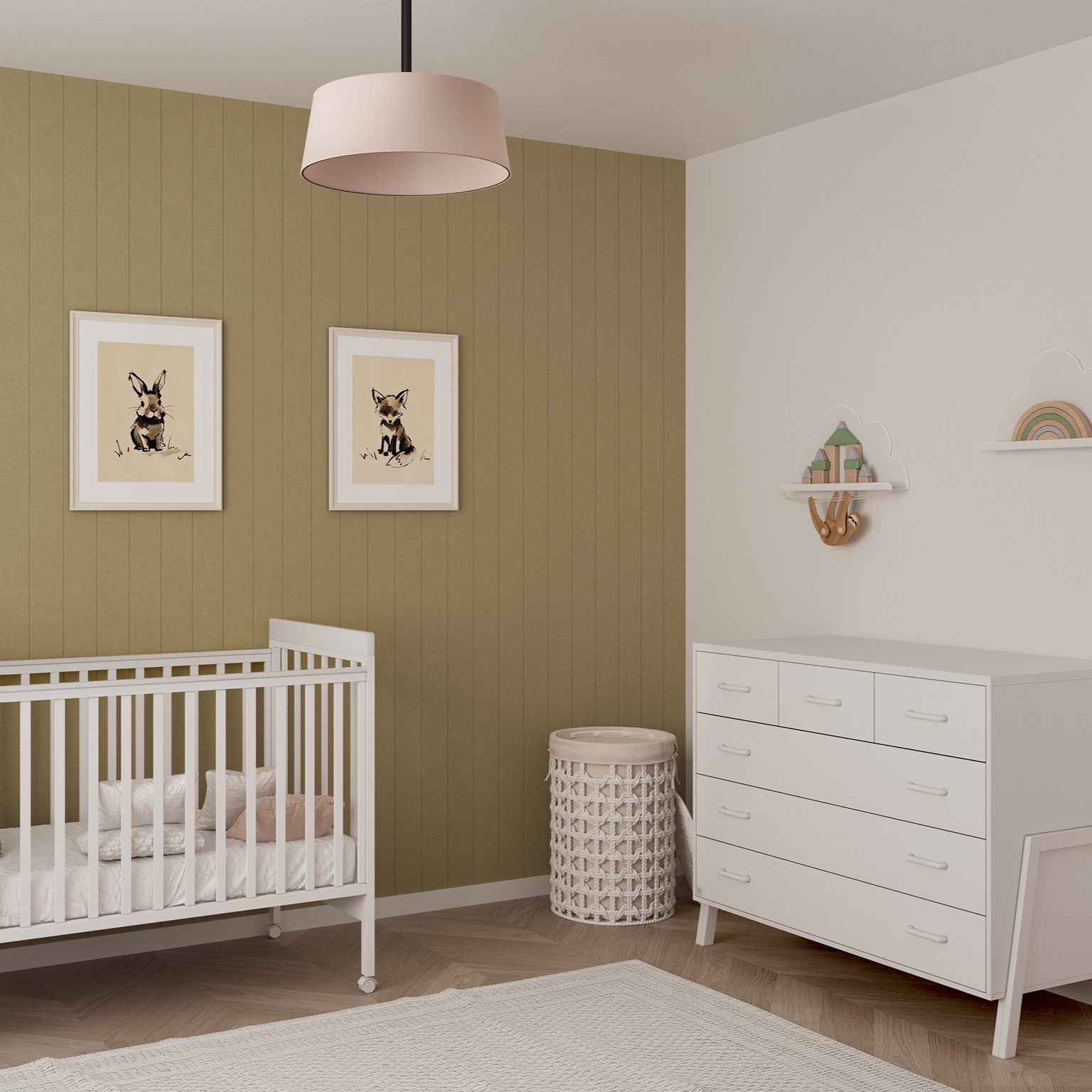 חדר שינה לתינוק טד-מרסי לבן טבעי - טריקה שקטה