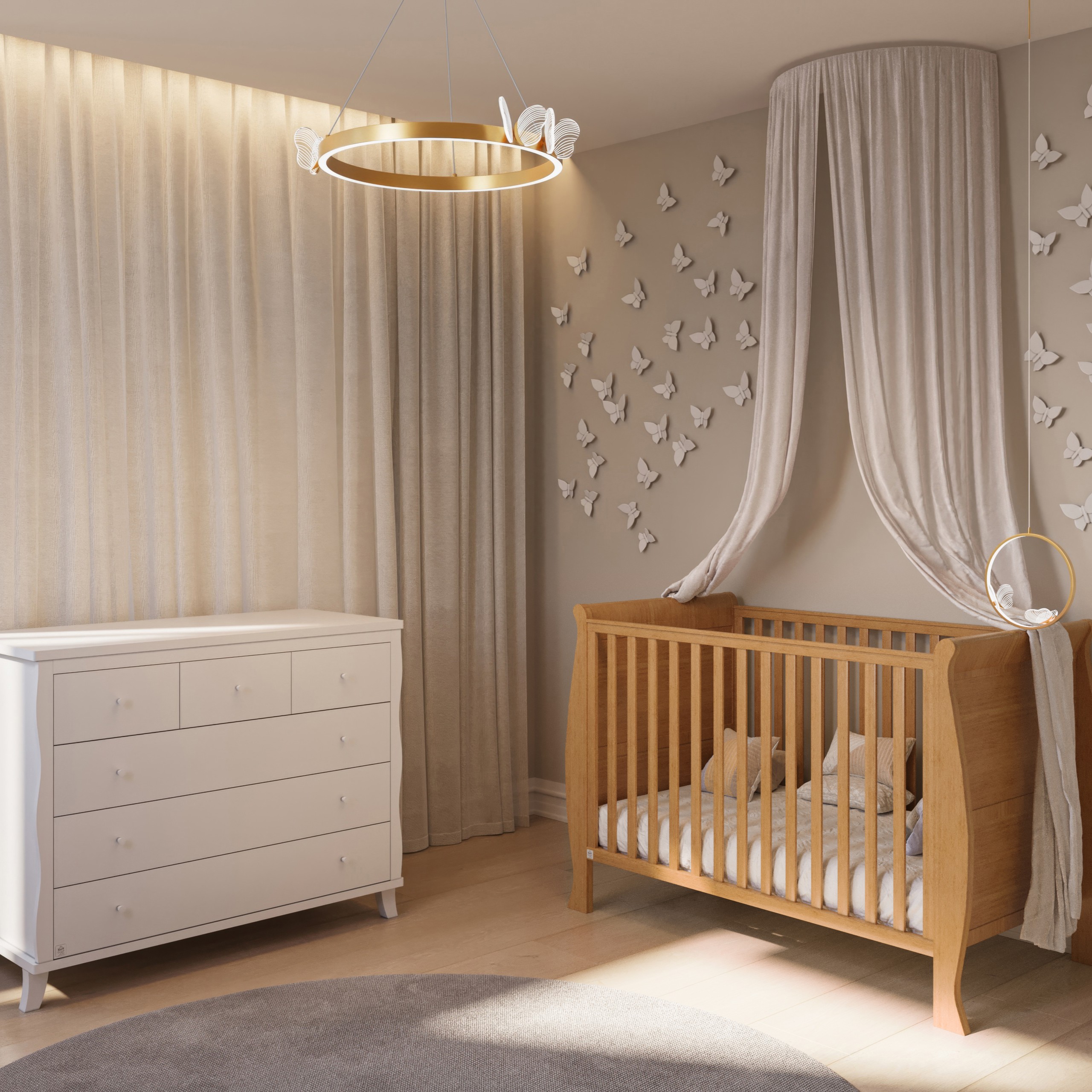 חדר לתינוק ומעבר ויקטורי לבן אקרילי