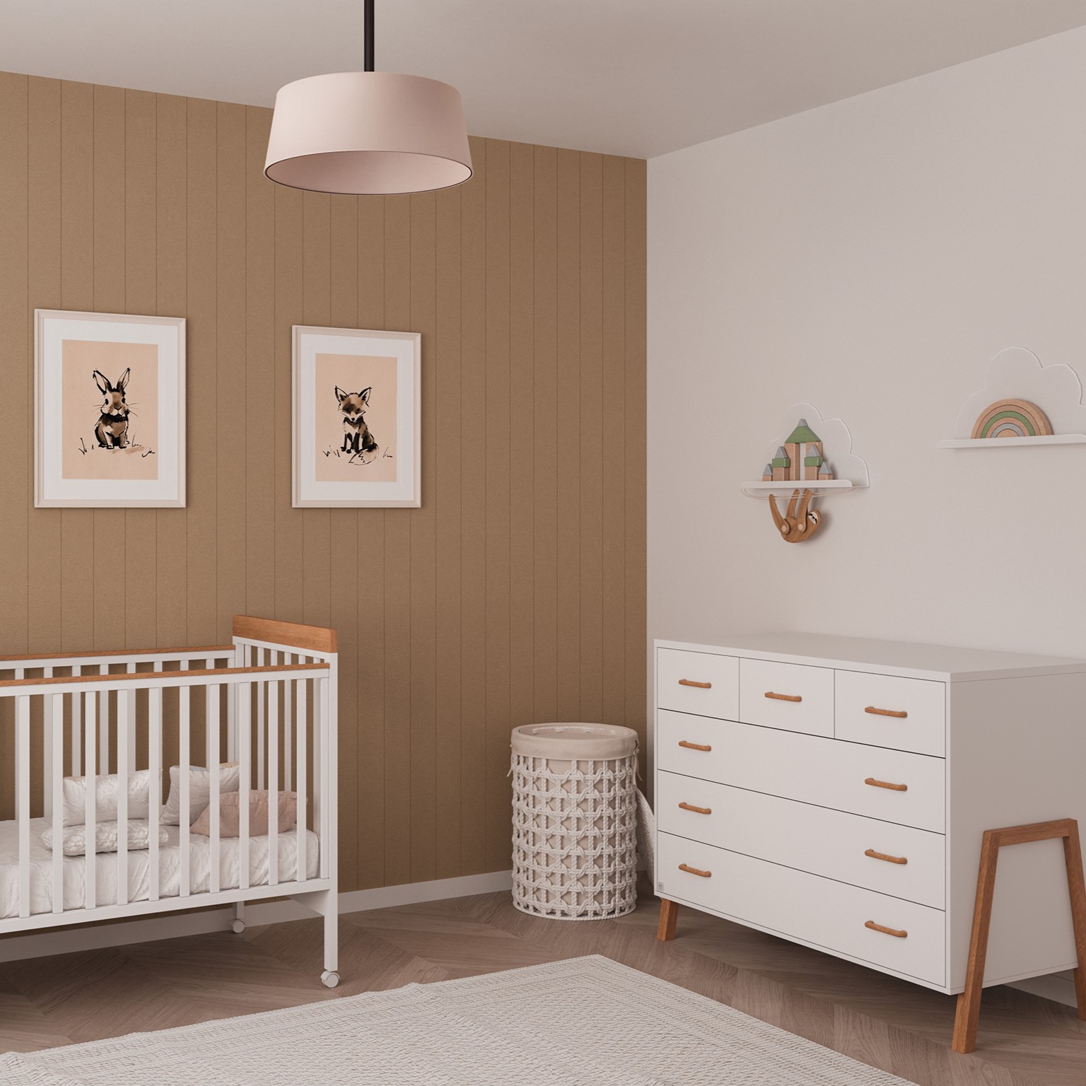 חדר שינה לתינוק טד-מרסי לבן טבעי - טריקה שקטה