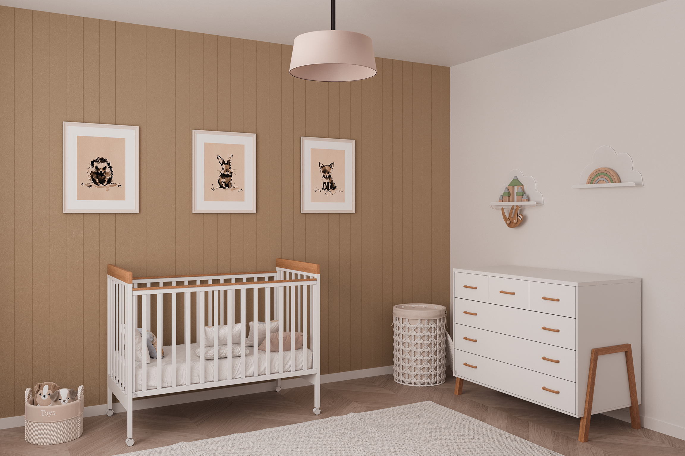 חדר שינה לתינוק טד-מרסי לבן טבעי - טריקה שקטה