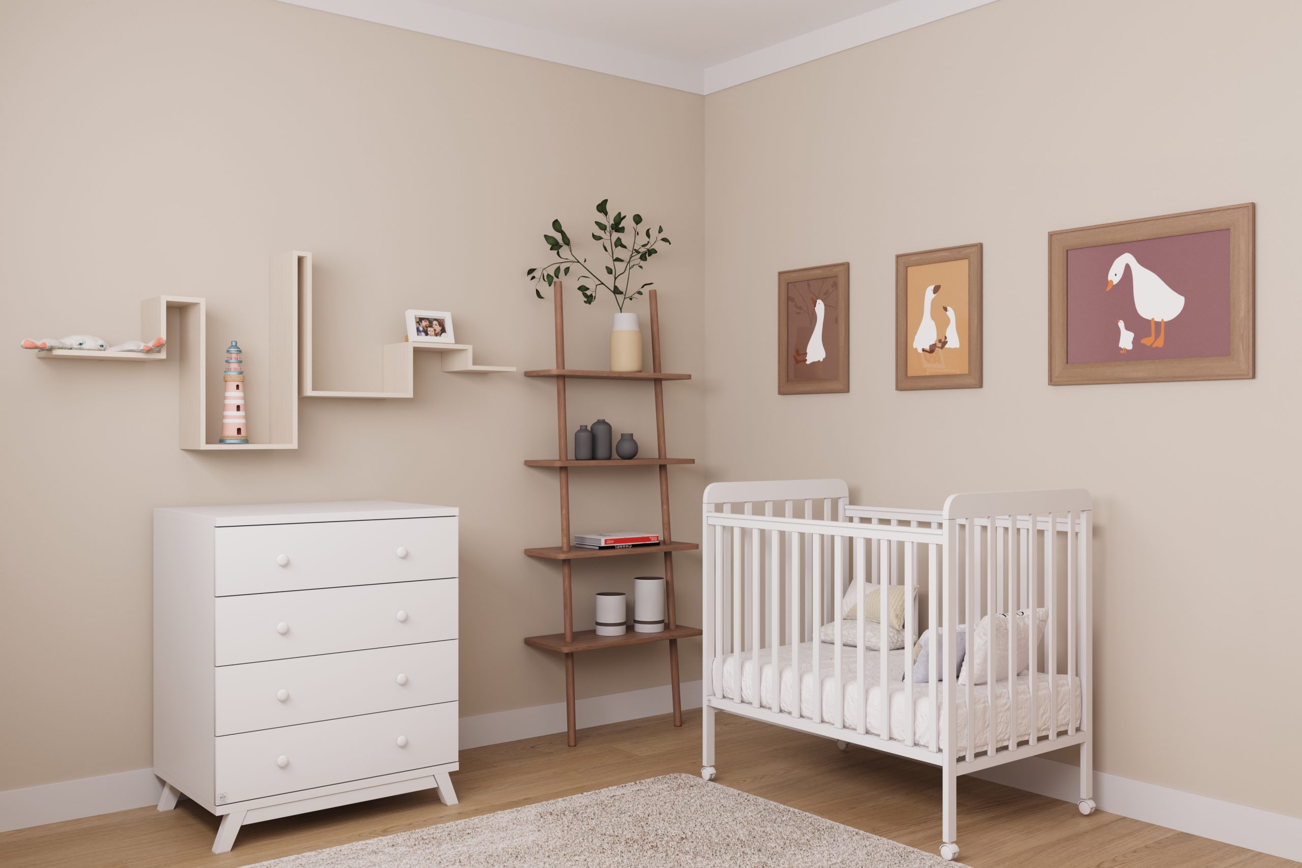 Doral bedroom 80 cm white soft-close חדר שינה דוראל 80 ס"מ לבן טריקה שקטה