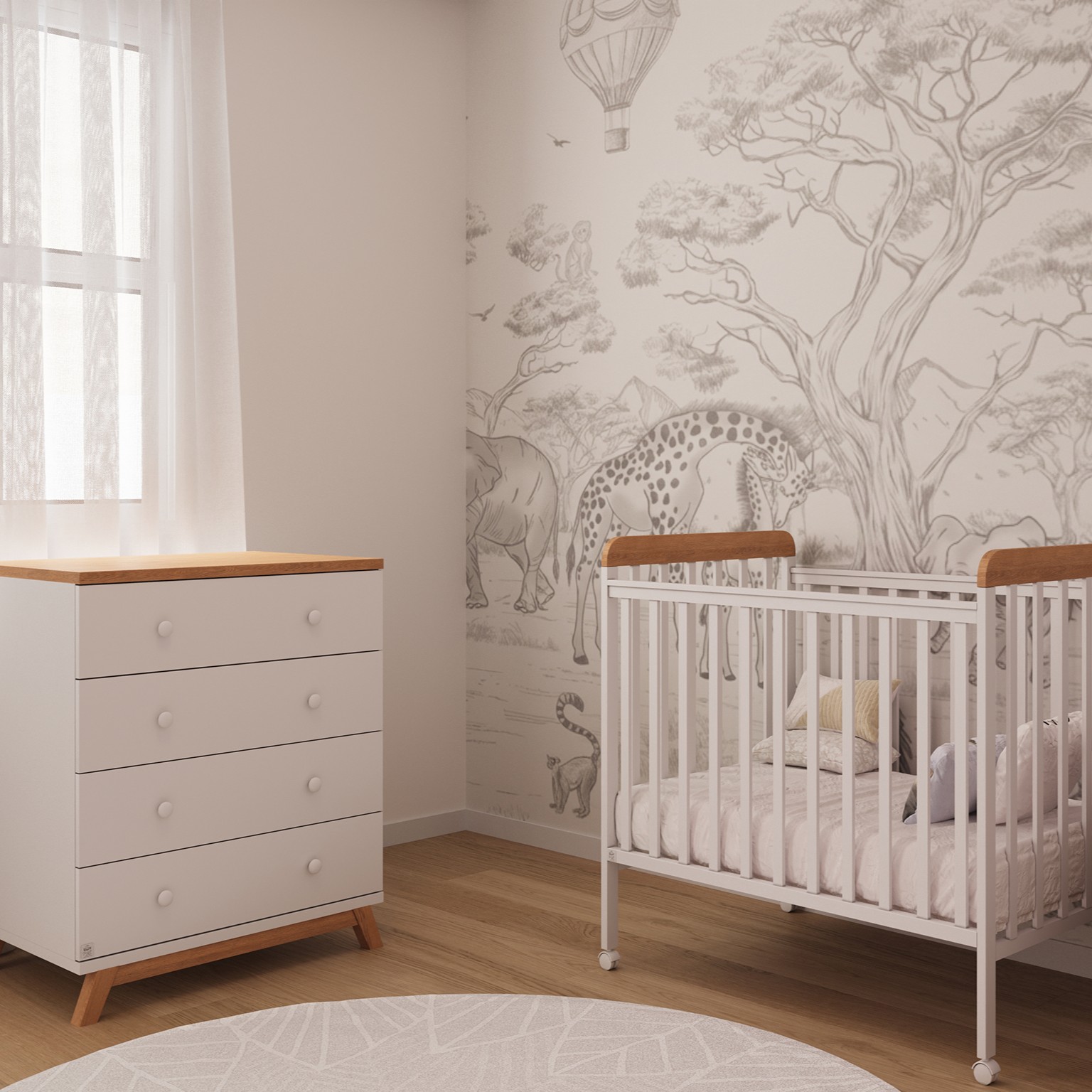 חדר שינה דוראל 80 ס"מ לבן טבעי טריקה שקטה