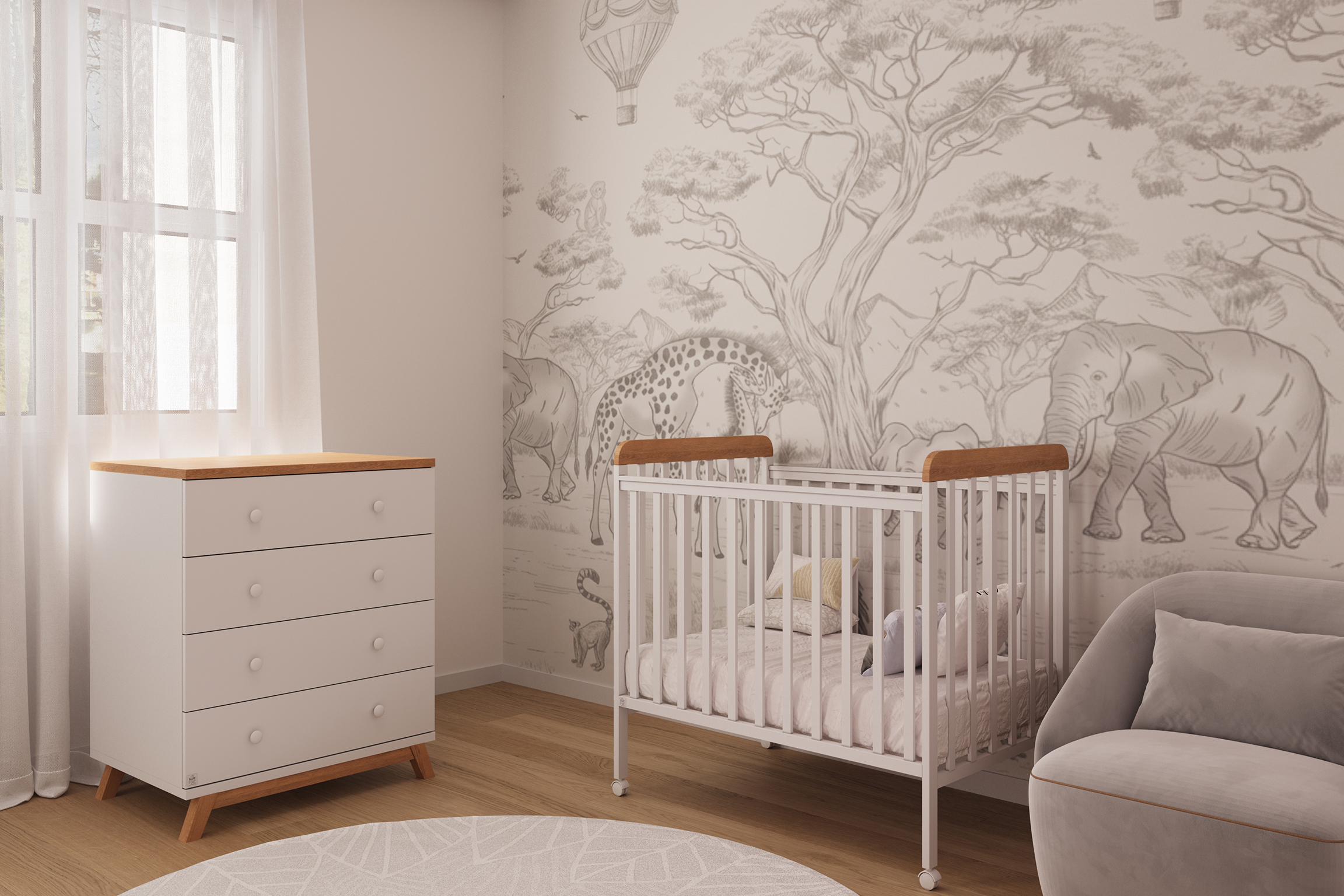 חדר שינה דוראל 80 ס"מ לבן טבעי טריקה שקטה