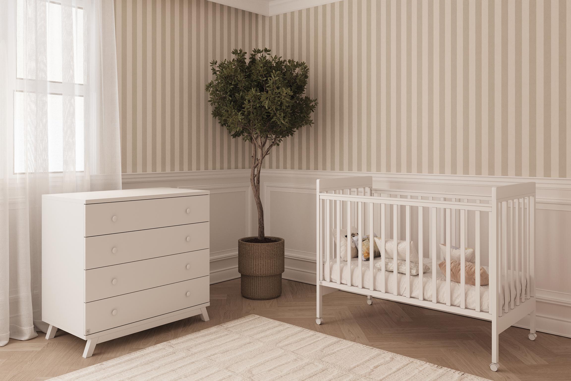 חדר שינה דוראל 80 ס"מ לבן טבעי טריקה שקטה