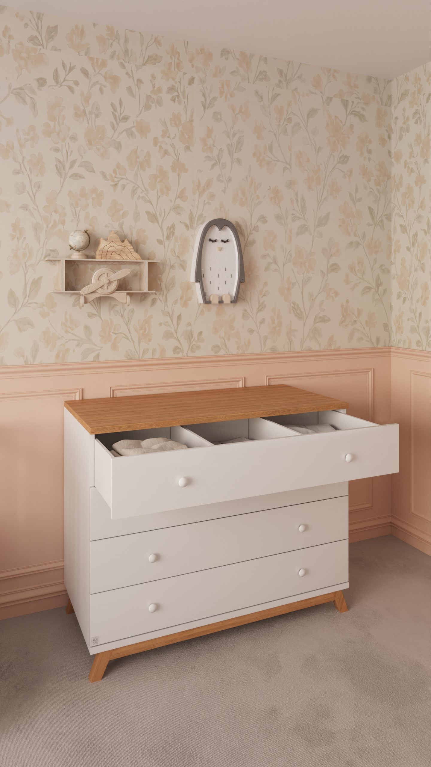 חדר שינה לתינוק דור 1.2 + וויני לבן טבעי