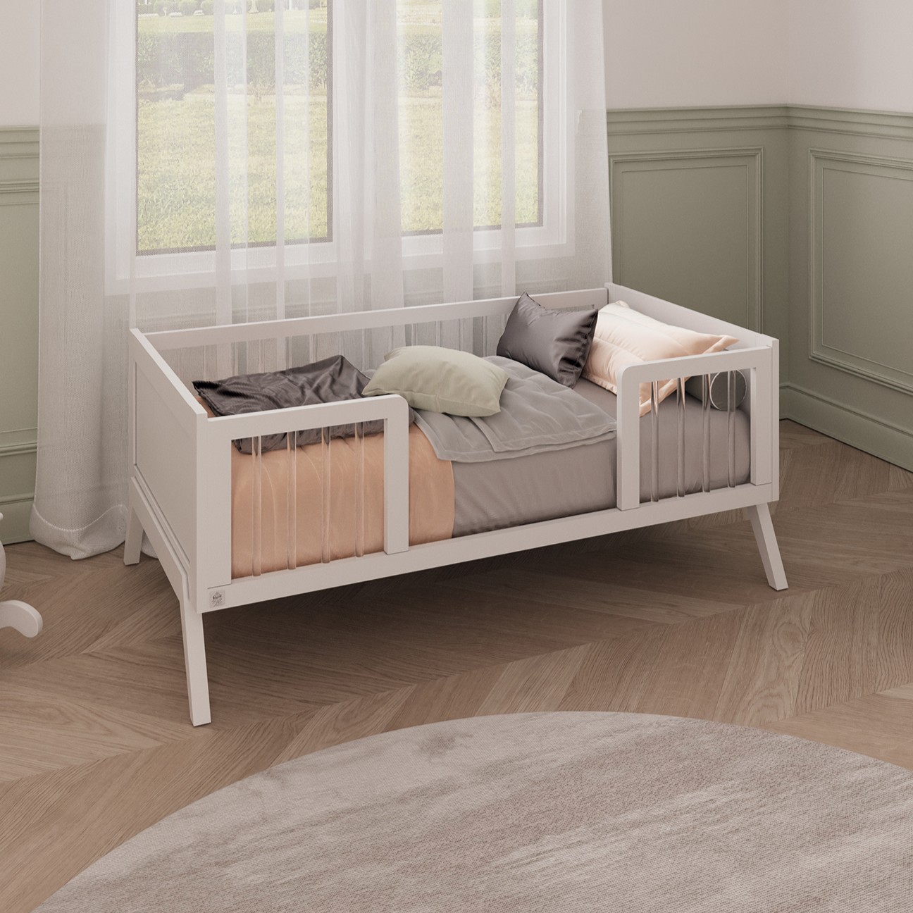 מיטת תינוק ומעבר קומבו טבעי  – מיטה אחת, עיצוב מיוחד, שימוש לשנים.