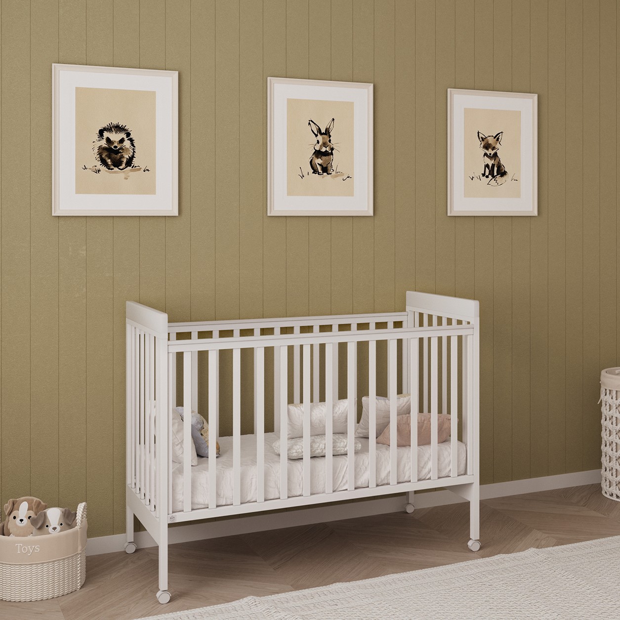 חדר שינה לתינוק טד-מרסי לבן טבעי - טריקה שקטה