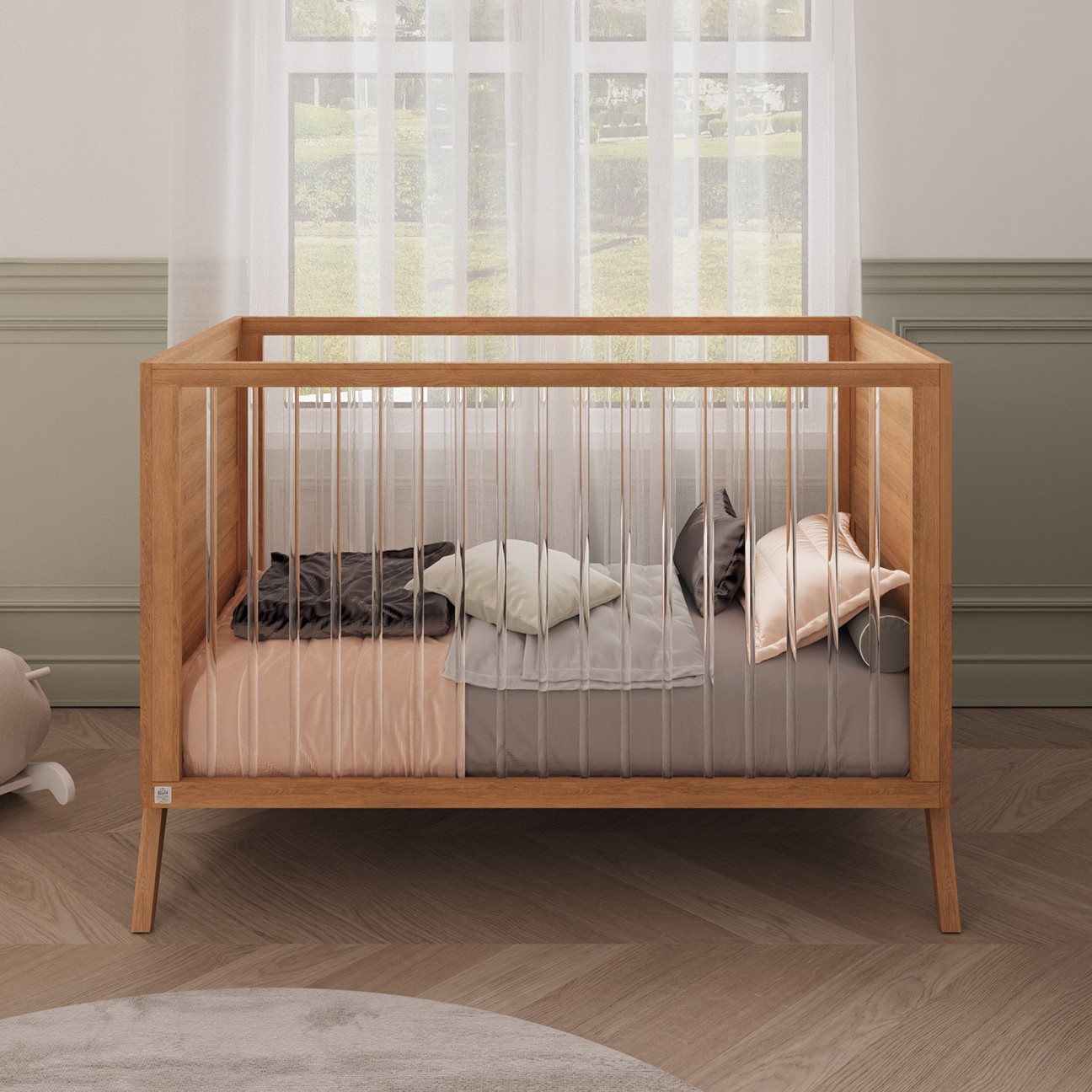 מיטת תינוק ומעבר קומבו טבעי  – מיטה אחת, עיצוב מיוחד, שימוש לשנים.