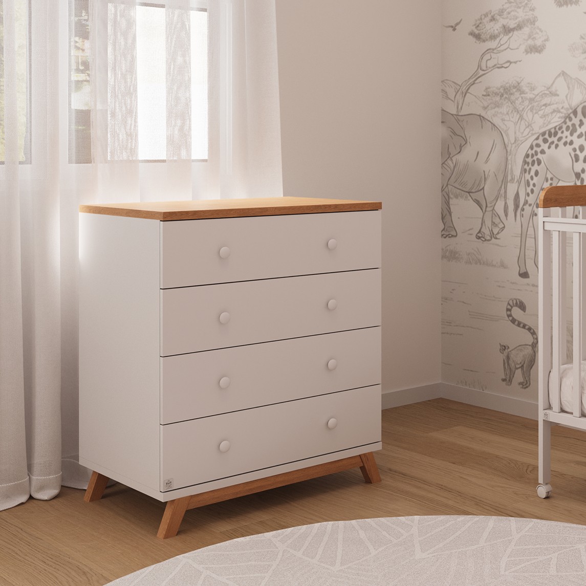 חדר שינה דוראל 80 ס"מ לבן טבעי טריקה שקטה