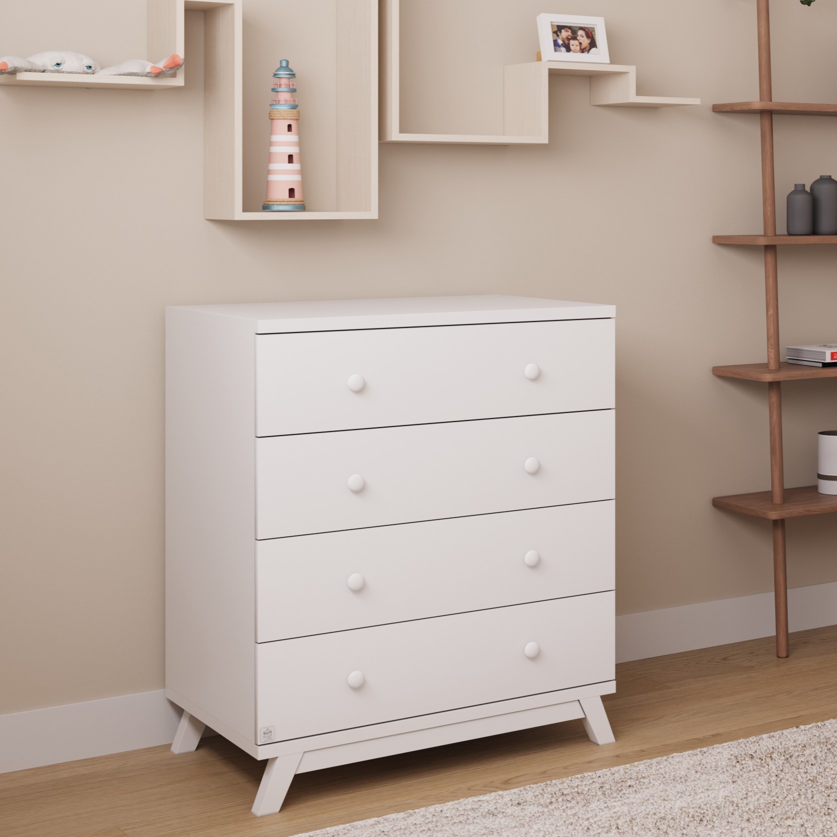 Dural quiet door cabinet, width 80 cm, white שידה דוראל טריקה שקטה רוחב 80 ס"מ לבן