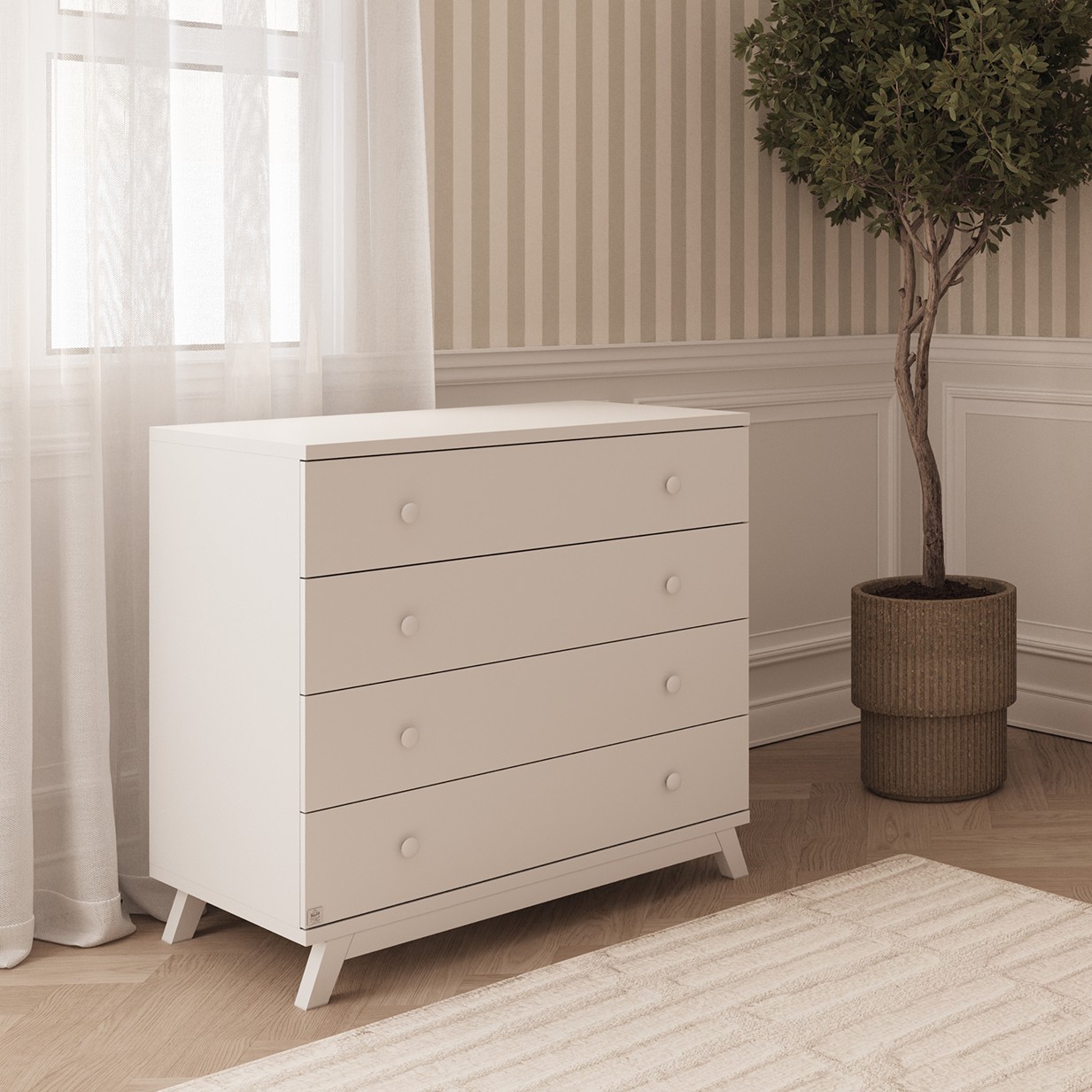 חדר שינה דוראל 80 ס"מ לבן טבעי טריקה שקטה