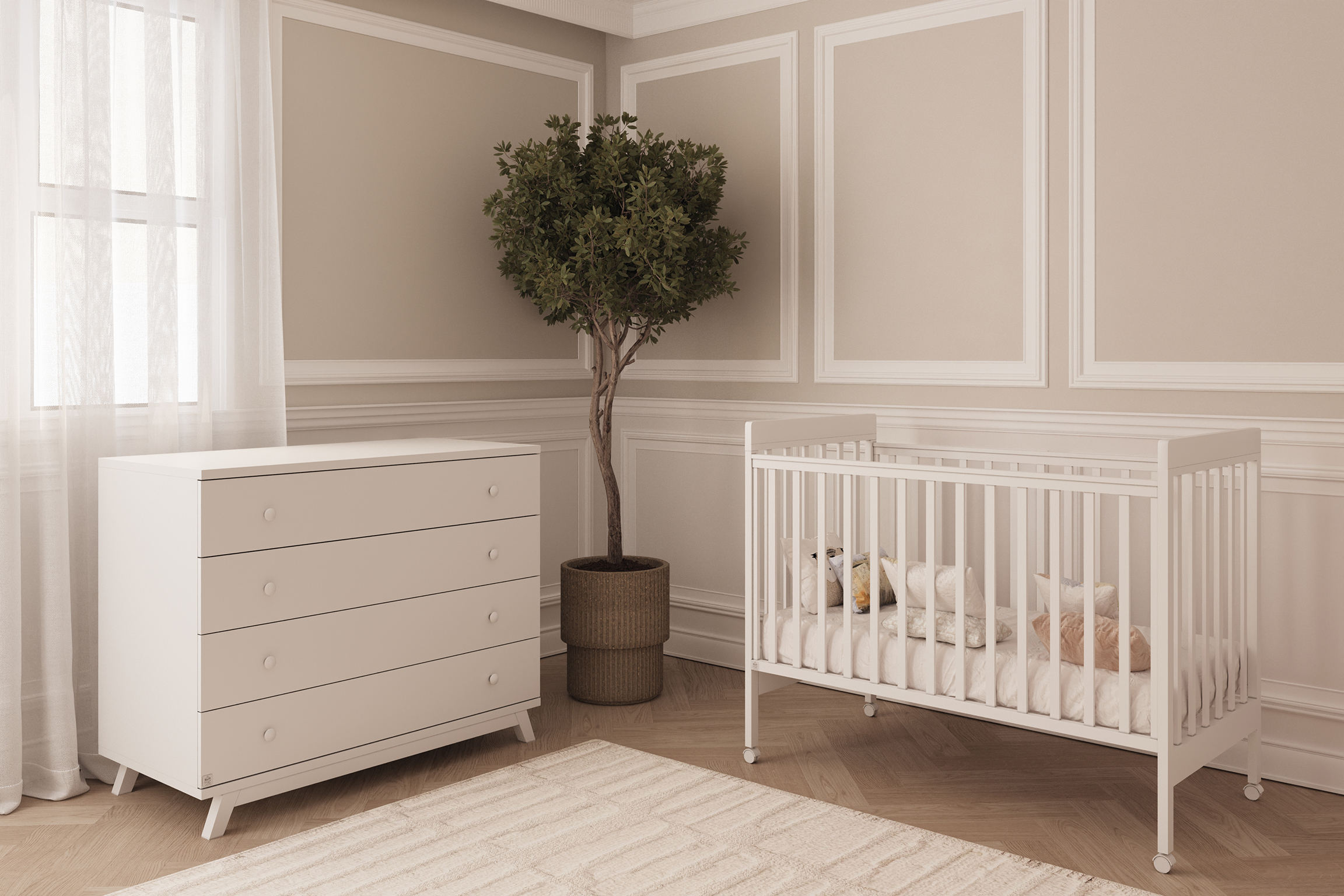 חדר שינה לתינוק ומעבר דור 120 ס"מ + מיטה טד לבן טריקה שקטה חדר שינה לתינוק ומעבר דור 120 ס"מ + מיטה טד לבן טריקה שקטה