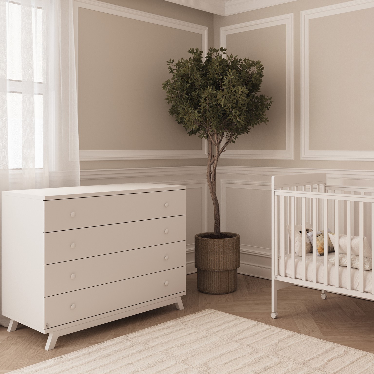 חדר שינה לתינוק ומעבר דור 120 ס"מ + מיטה טד לבן טריקה שקטה חדר שינה לתינוק ומעבר דור 120 ס"מ + מיטה טד לבן טריקה שקטה