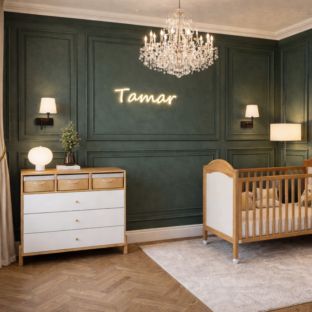 חדר שינה לתינוק ומעבר פריז ותמר טבעי לבן חדר שינה לתינוק ומעבר פריז ותמר טבעי לבן